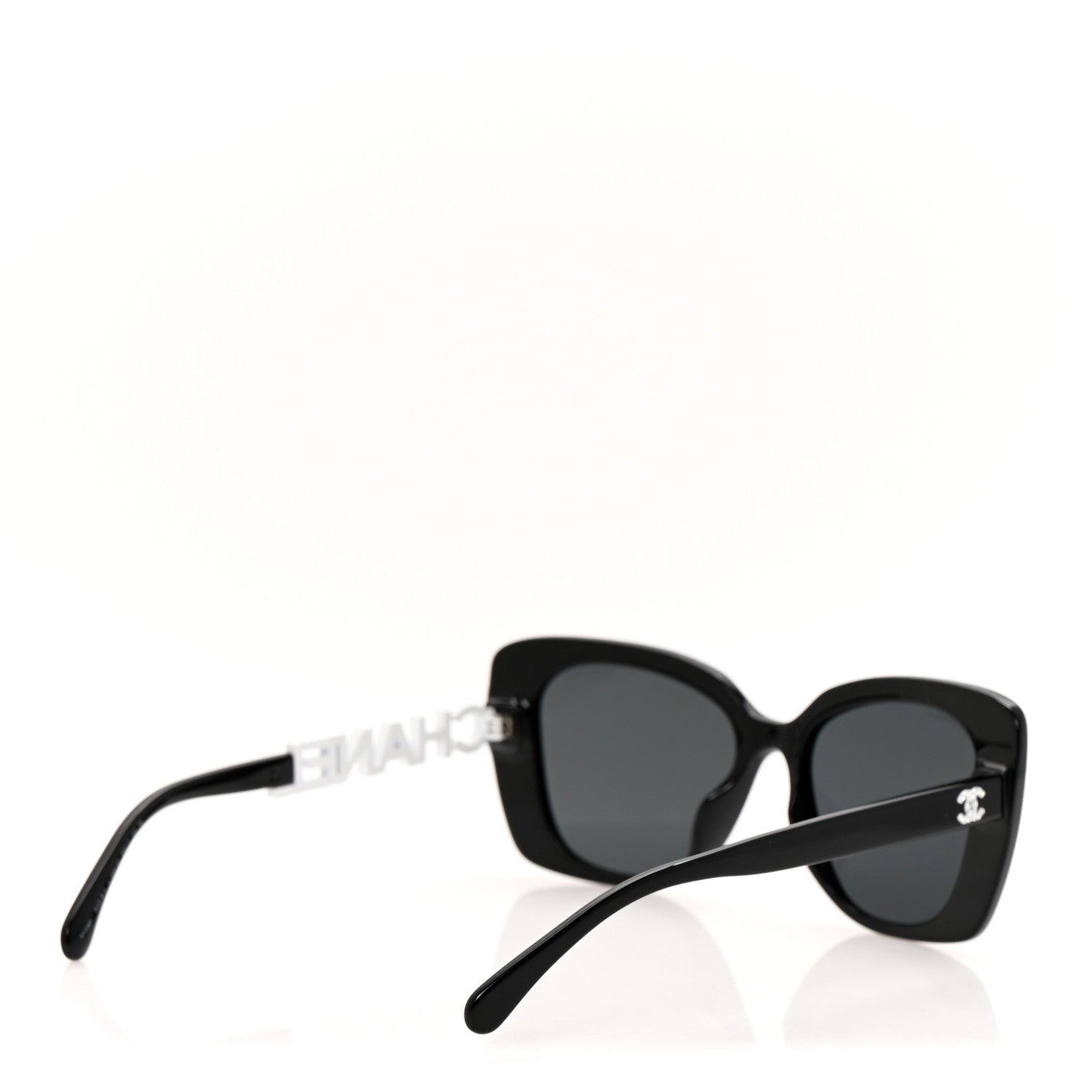 Chanel Acetate Strass Square Sunglasses 5422-B-A Black White 4 of 8