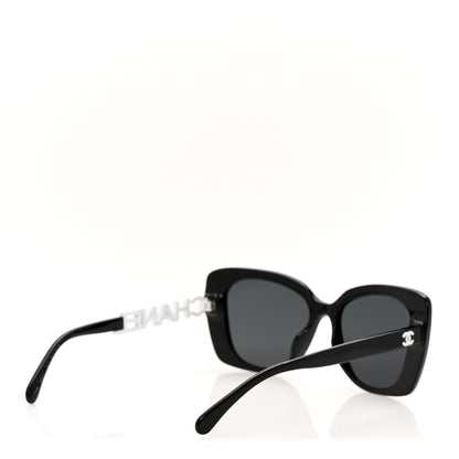 Chanel Acetate Strass Square Sunglasses 5422-B-A Black White 4 of 8