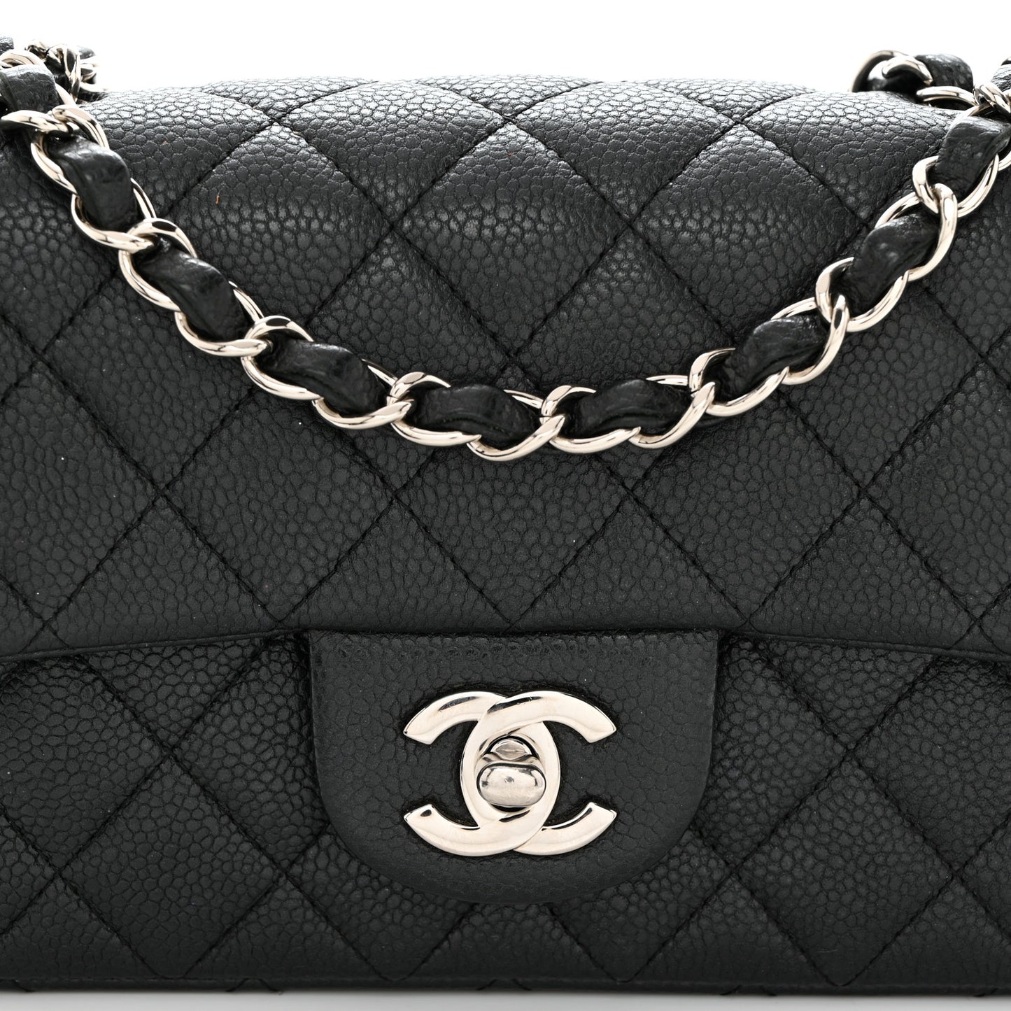 Caviar Quilted Mini Rectangular Flap Black