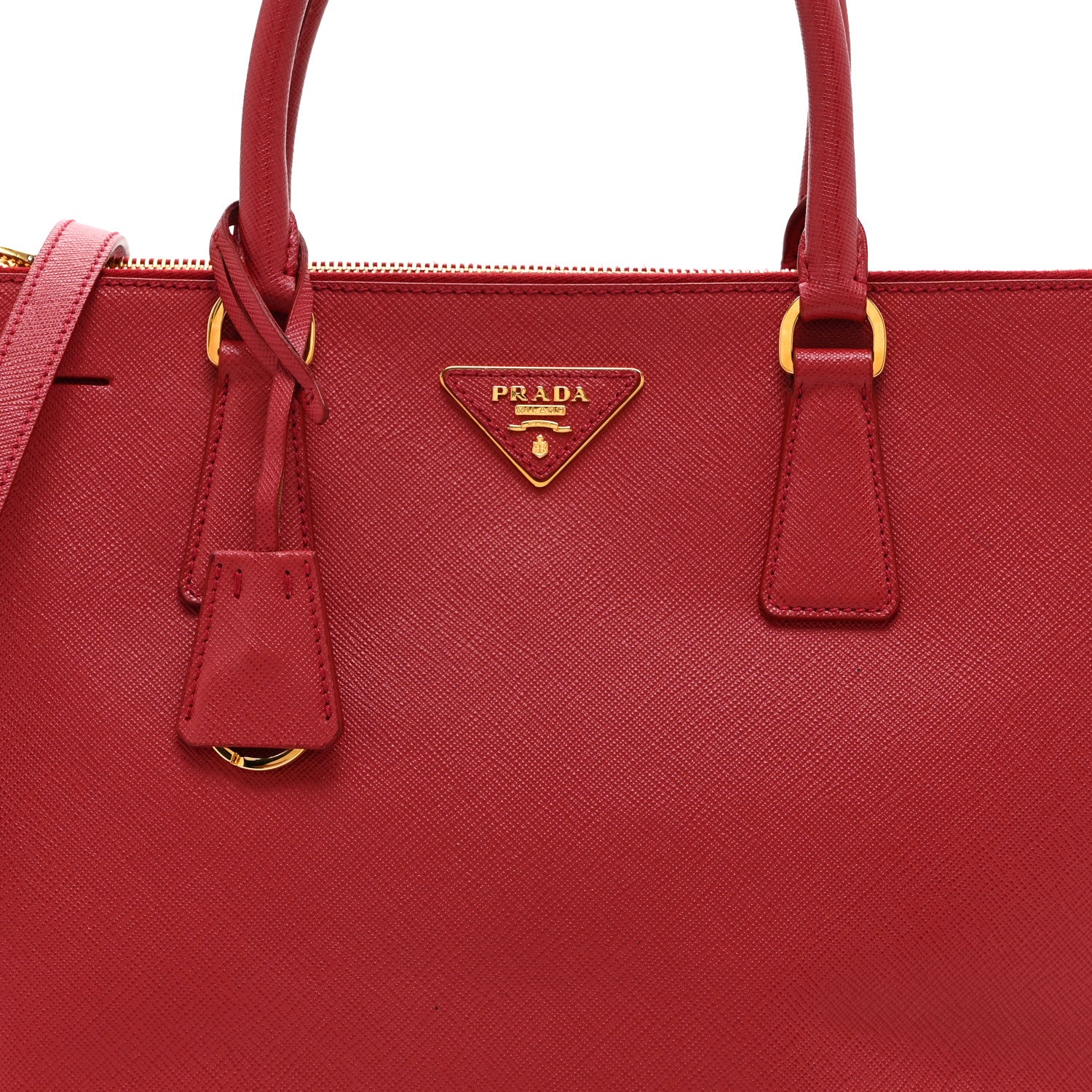 Prada Saffiano Medium Galleria Double Zip Tote Fuoco 8 of 10