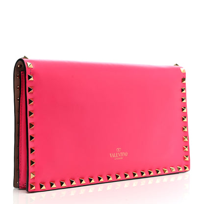 Valentino Garavani Nappa Rockstud Wristlet Clutch Fuxia Fluo 3 of 6