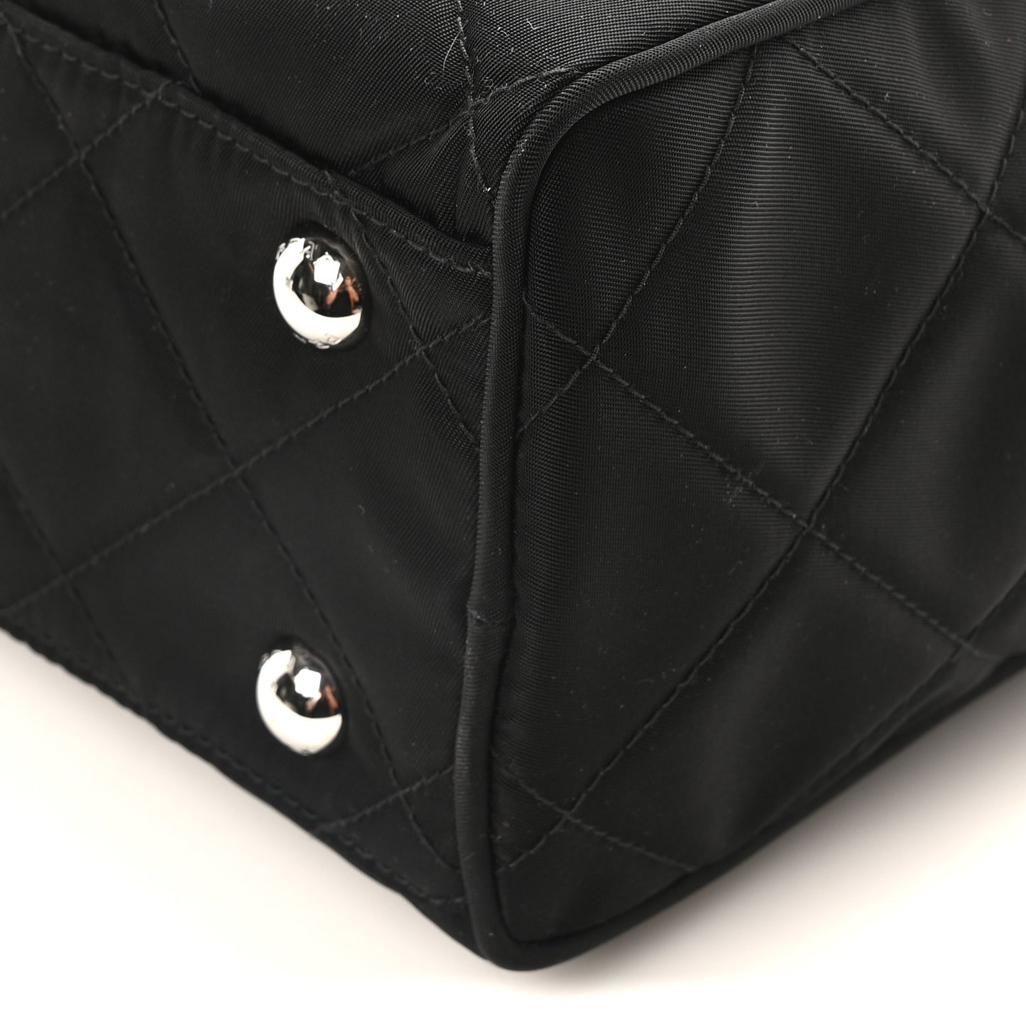 Nylon Tessuto Impuntu Quilted Shoulder Bag Black