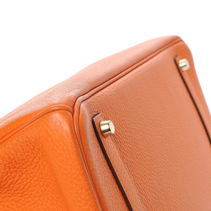 Hermes Taurillon Clemence Birkin 35 Orange 31 of 31