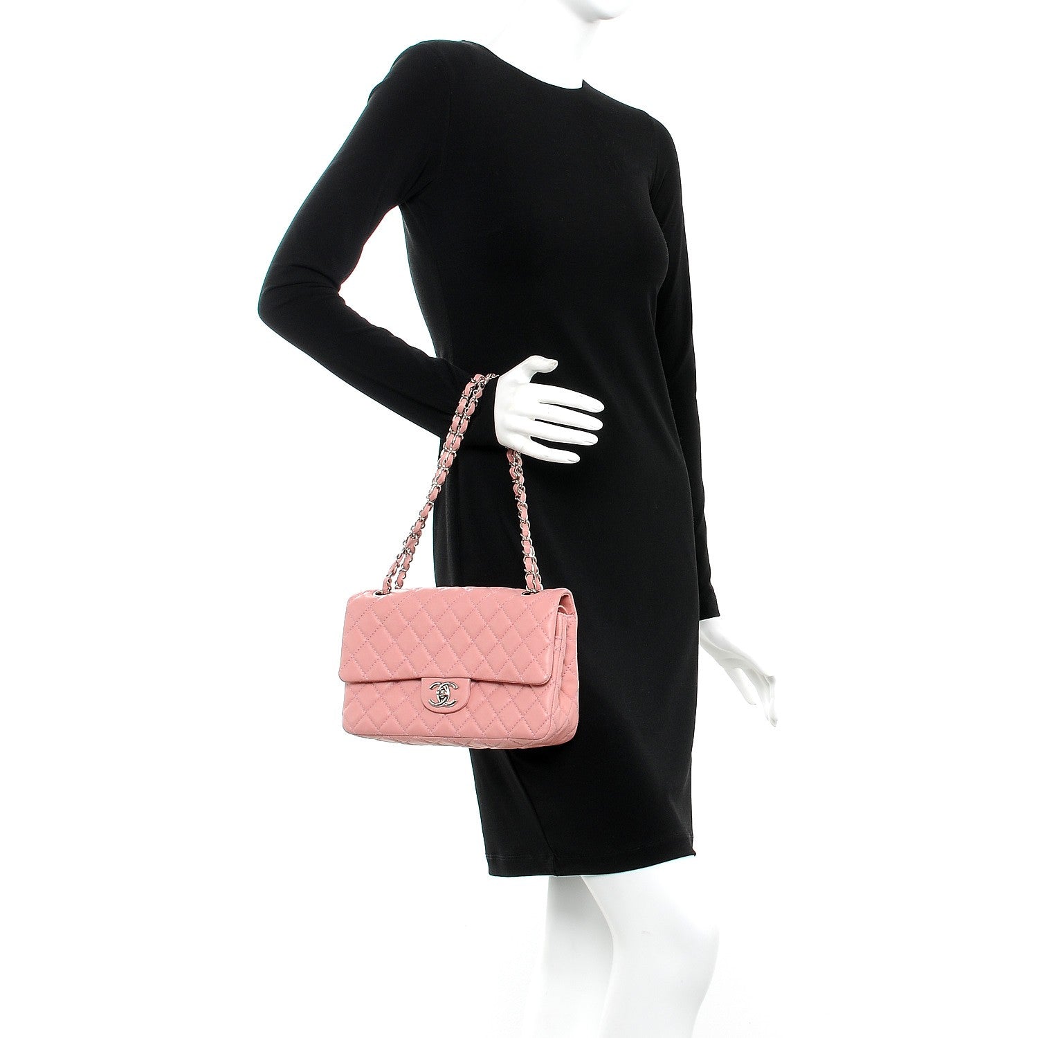 Chanel Lambskin Quilted Medium Double Flap Pink 3 of 14