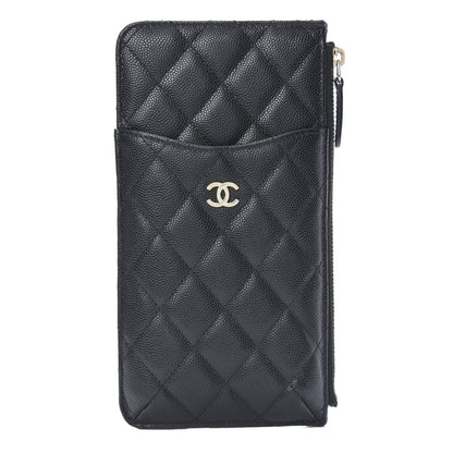 Chanel Caviar Quilted Classic Flat Wallet Pouch Black 1 of 7