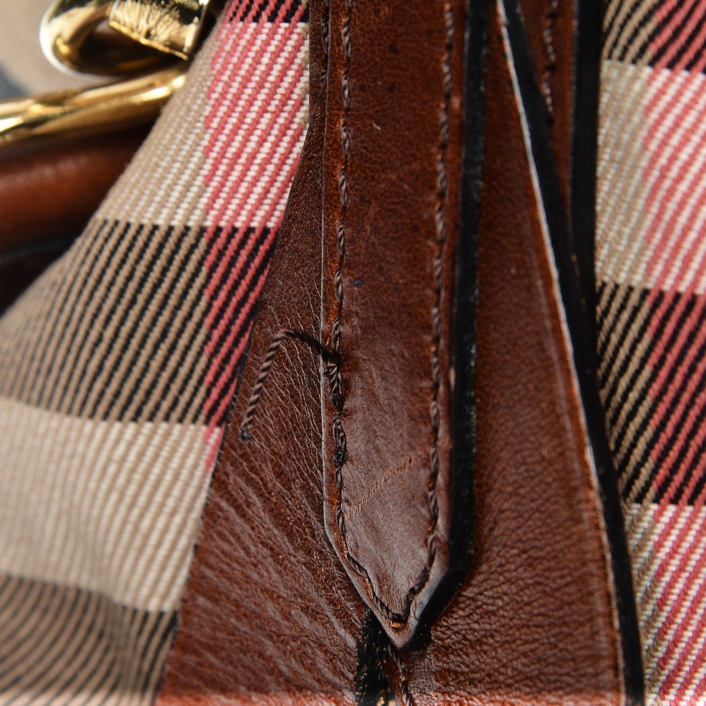 House Check Bridle Calfskin Medium Gosford Hobo Dark Tan