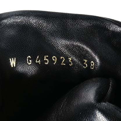 Chanel Lambskin Calfskin Quilted Lace Up Combat Boots 38 Black 10 of 12
