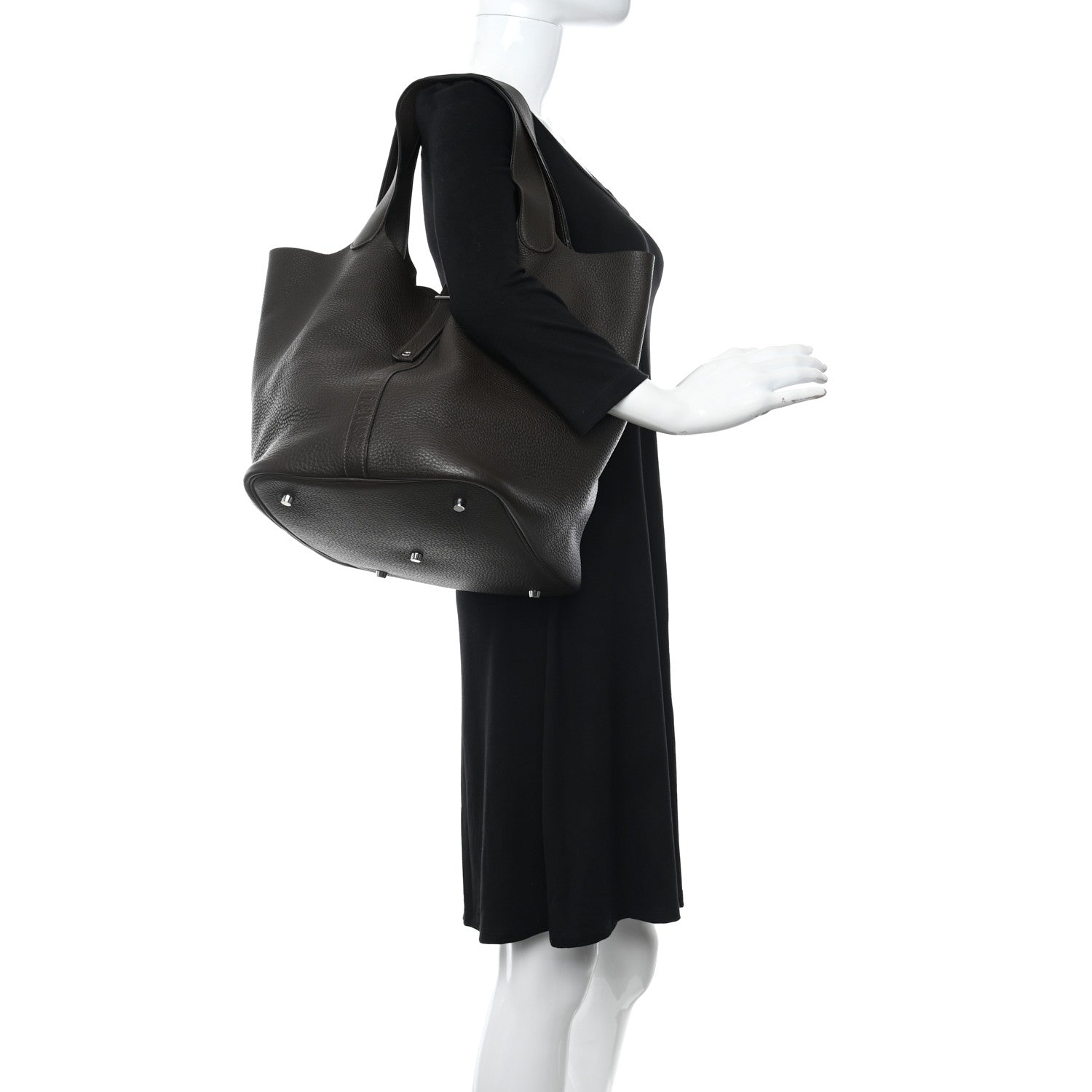Hermes Taurillon Clemence Picotin Lock 26 GM Chocolate 2 of 9