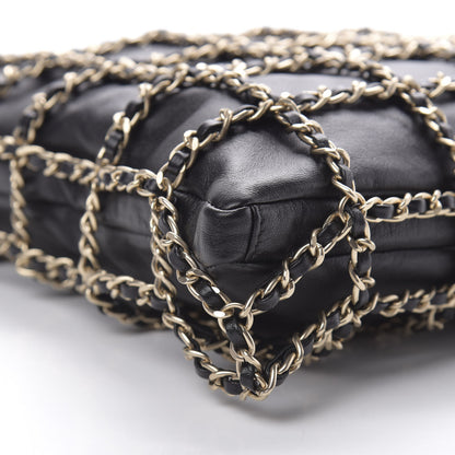 Chanel Lambskin Large Shopping Chain Tote Black 9 of 10
