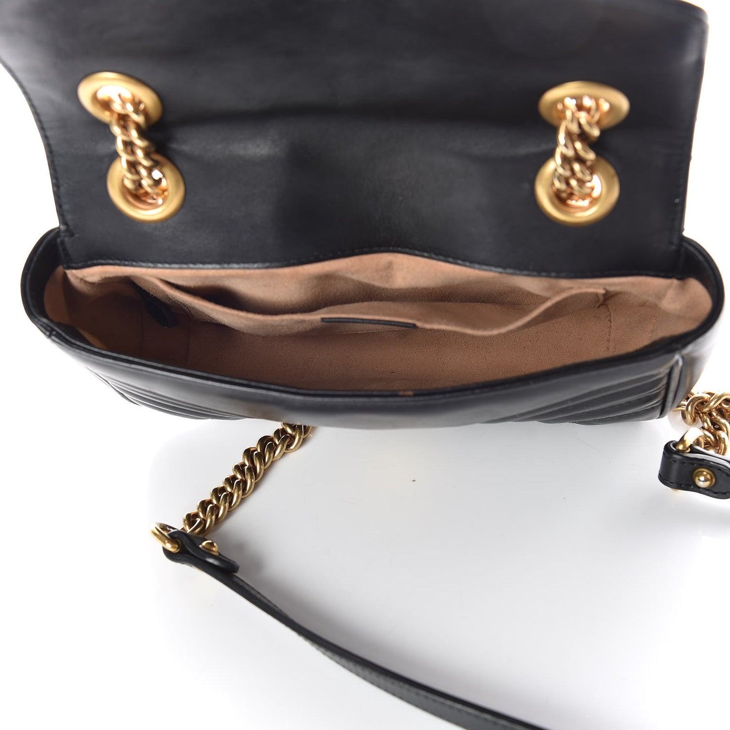 Calfskin Matelasse Mini GG Marmont Shoulder Bag Black