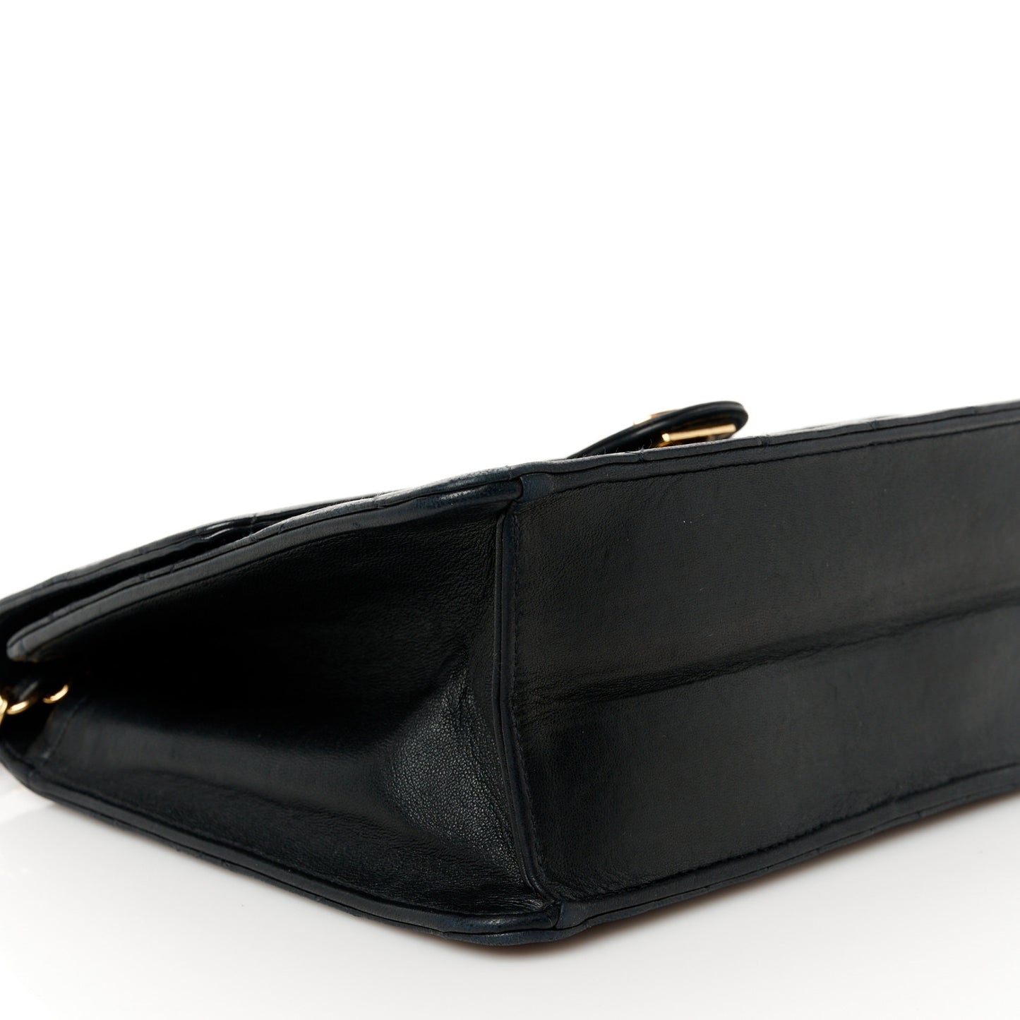 Lambskin Quilted Small Single Flap Black