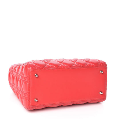 Christian Dior Lambskin Cannage Medium Lady Dior Red 4 of 10