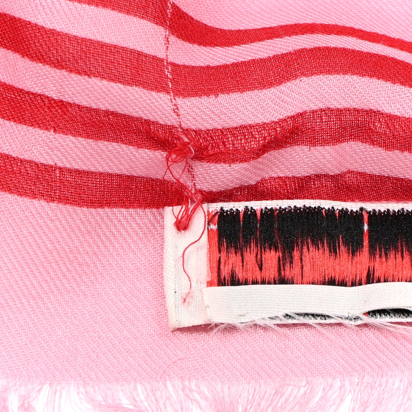 Silk Skull Scarf Pink Red