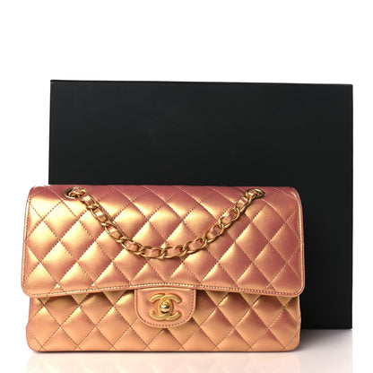 Chanel Metallic Lambskin Quilted Medium Double Flap Golden 10 of 10