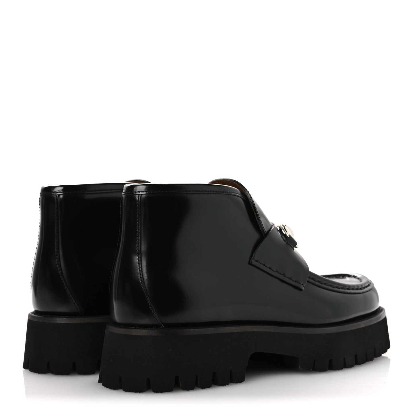 Cordovan Lux Womens Horsebit Platform Ankle Boots 39 Black