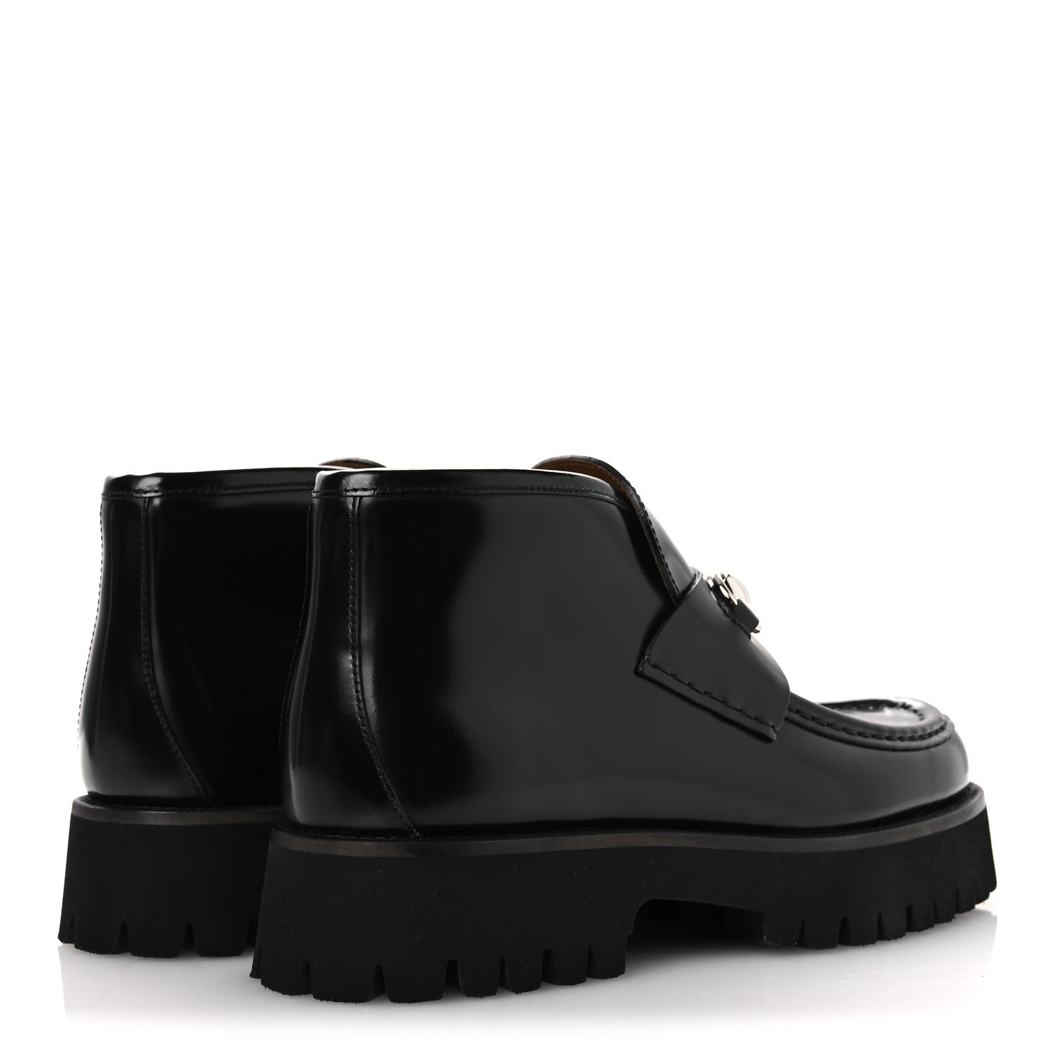 Gucci Cordovan Lux Womens Horsebit Platform Ankle Boots 39 Black 5 of 11
