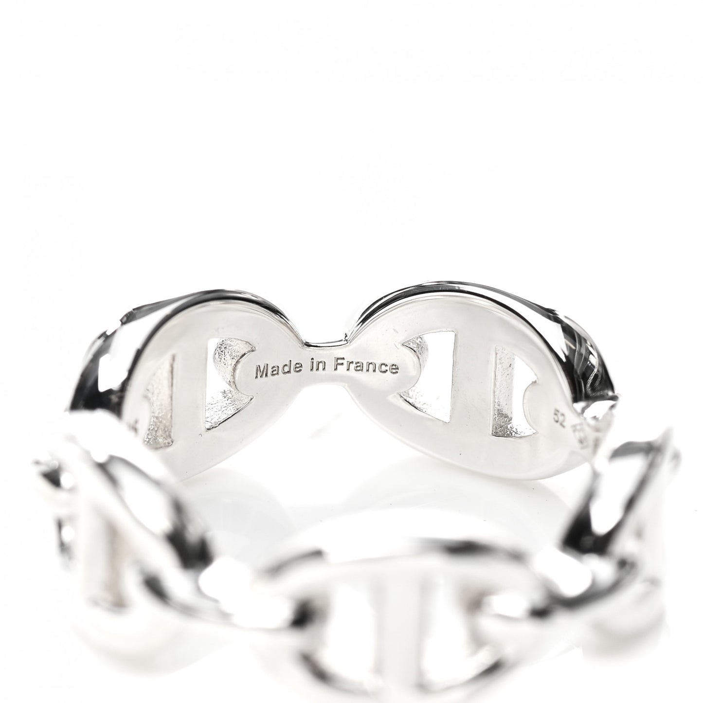 Sterling Silver PM Chaine d'Ancre Enchainee Band Ring 52 6