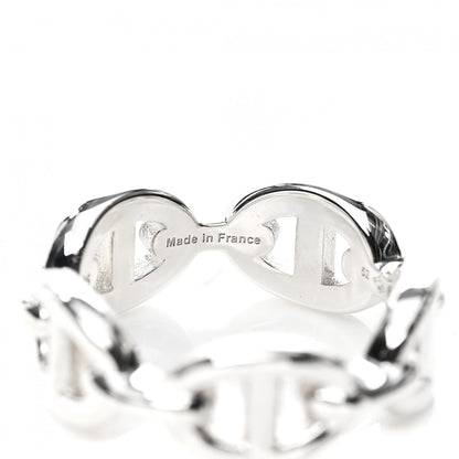 Hermes Sterling Silver PM Chaine d'Ancre Enchainee Band Ring 52 6 5 of 9