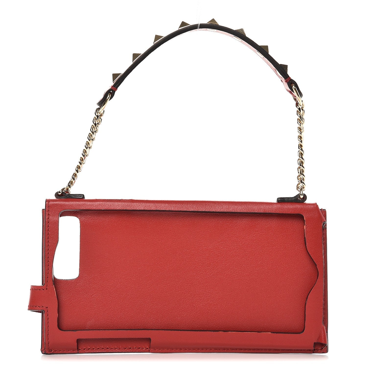 Valentino Garavani Calfskin Rockstud iPhone 7 Plus Chain Case Red 1 of 6