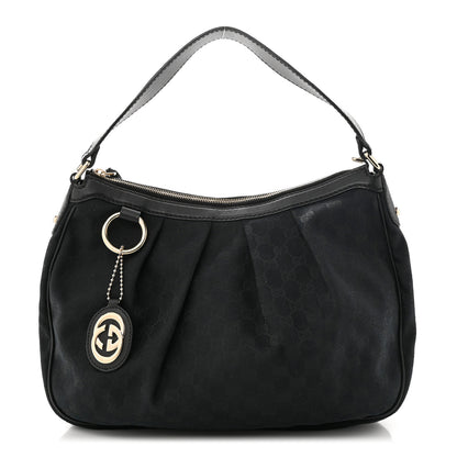 Gucci Monogram Medium Sukey Hobo Black 1 of 11