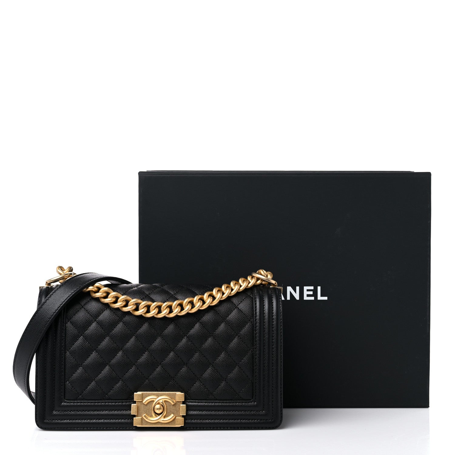 Chanel Caviar Quilted Medium Boy Flap Black 10 of 10