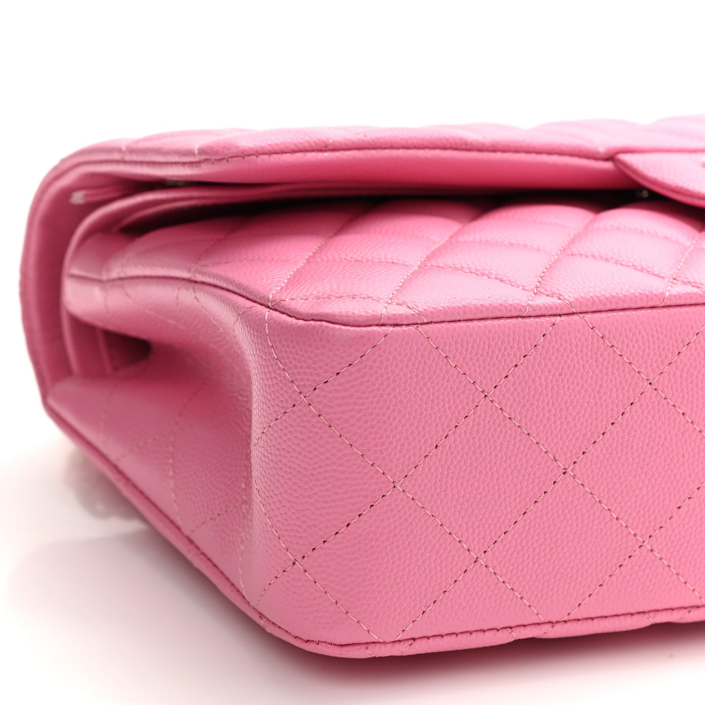 Caviar Quilted Medium Double Flap Pink