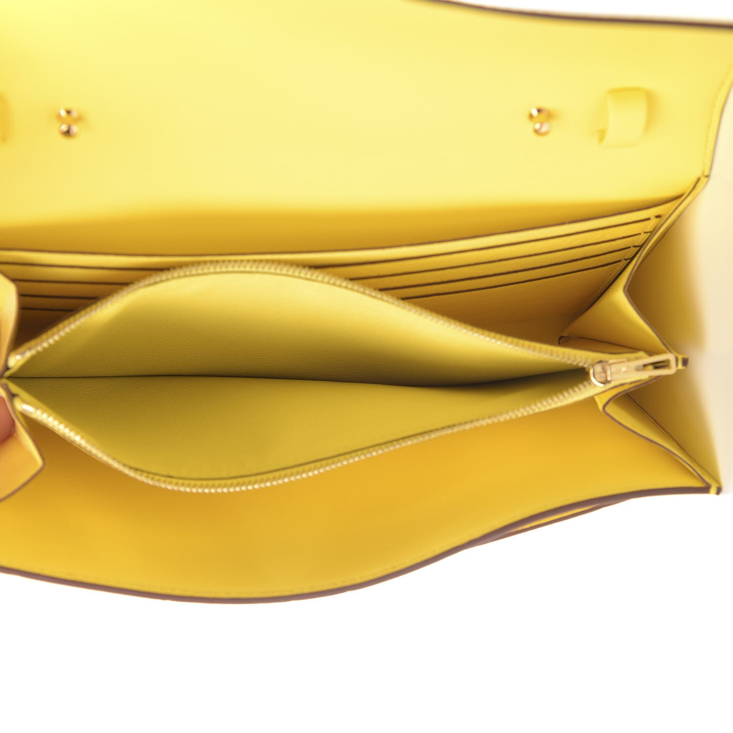 Hermes Ostrich Constance Long Wallet To Go Jaune Citron 5 of 12