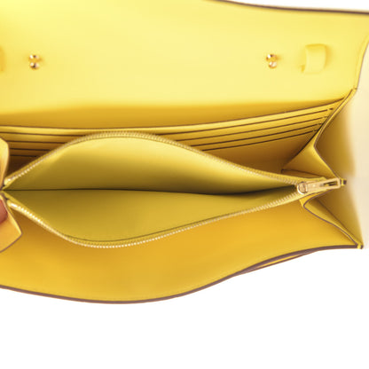 Hermes Ostrich Constance Long Wallet To Go Jaune Citron 5 of 12