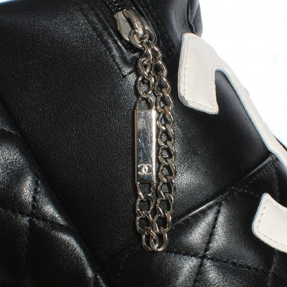 Chanel Calfskin Quilted Large Cambon Bowler Black White 5 of 9