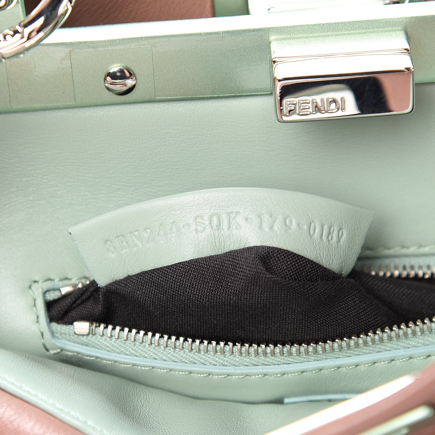 Fendi Nappa Colorblock Mini Peekaboo Iconic Satchel English Rose Plaster Oxigen 10 of 15