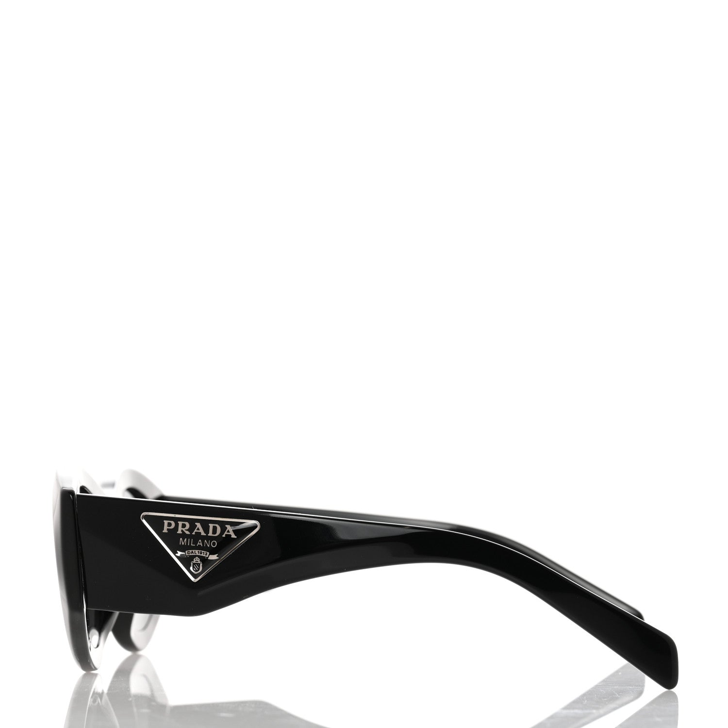 Prada Acetate Oval Symbole Sunglasses SPR 20Z Black 3 of 8