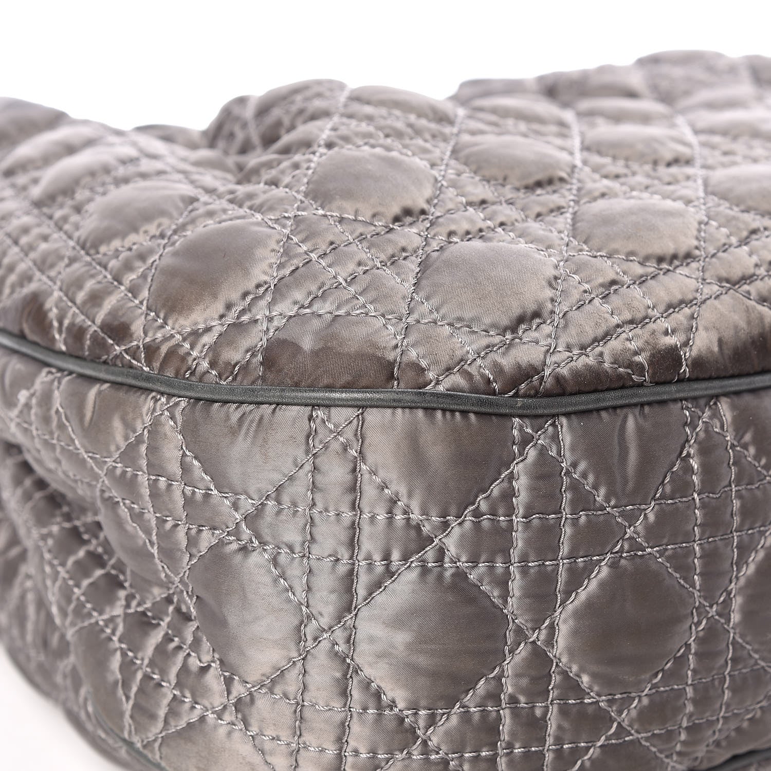 Christian Dior Nylon Cannage Tote Gray 8 of 18