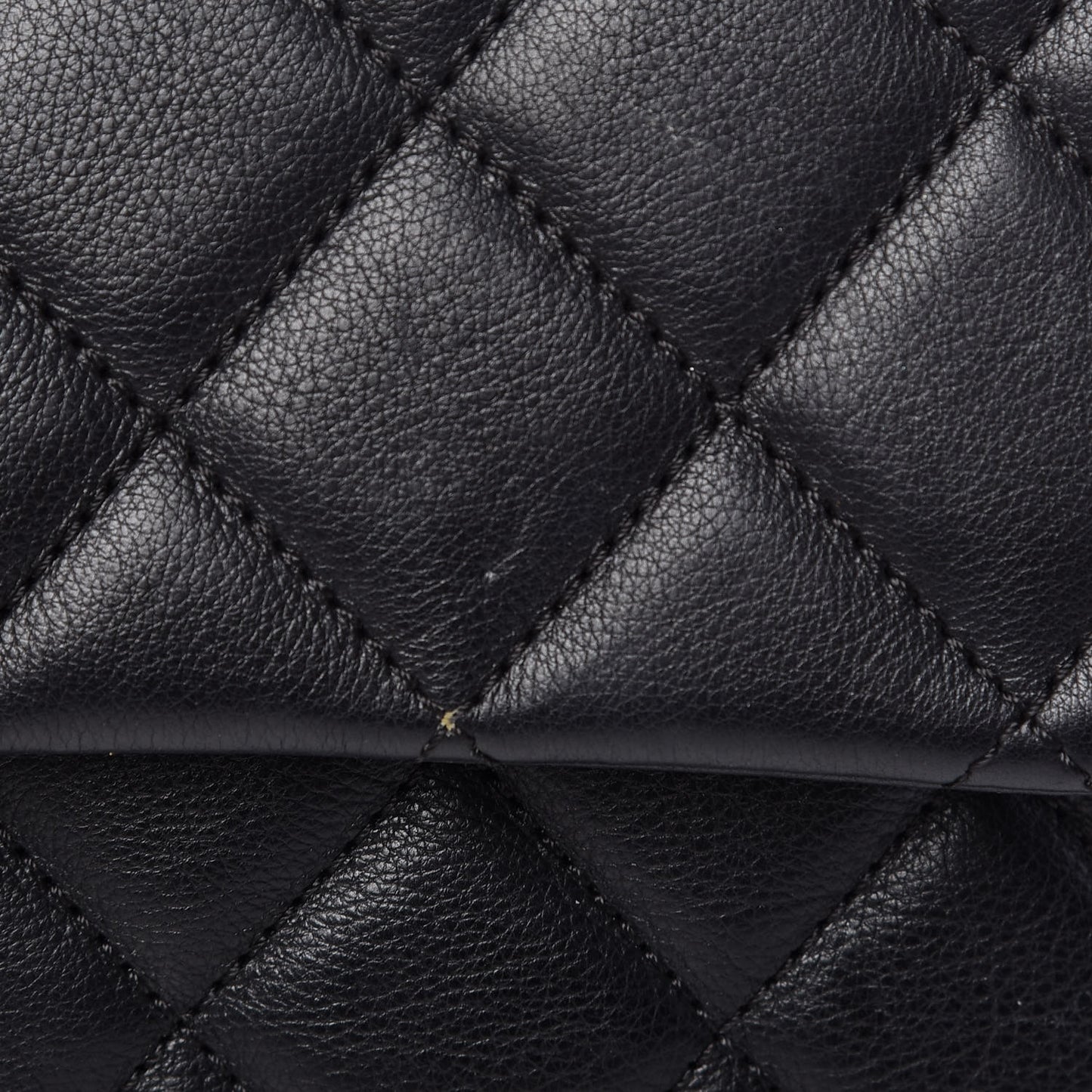 Calfskin Quilted Medium CC Crown Flap Black