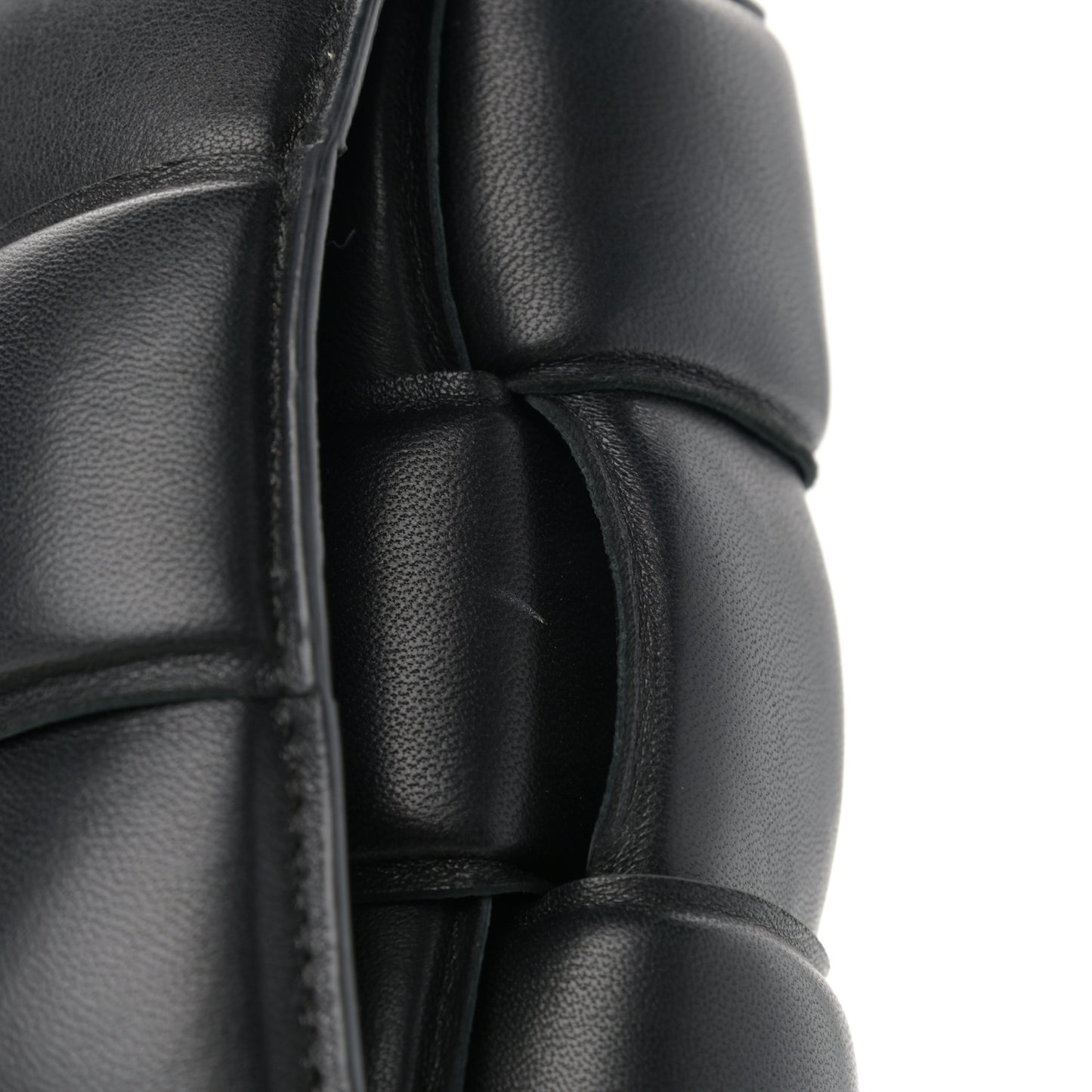 Nappa Maxi Intreccio Padded Cassette Crossbody Bag Black