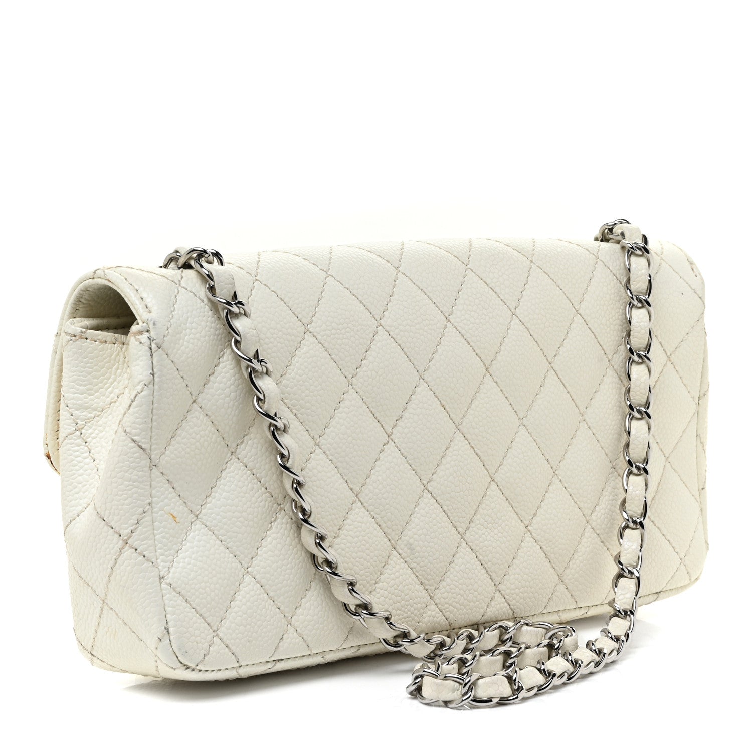 Chanel Caviar Quilted East West Flap White 3 of 19