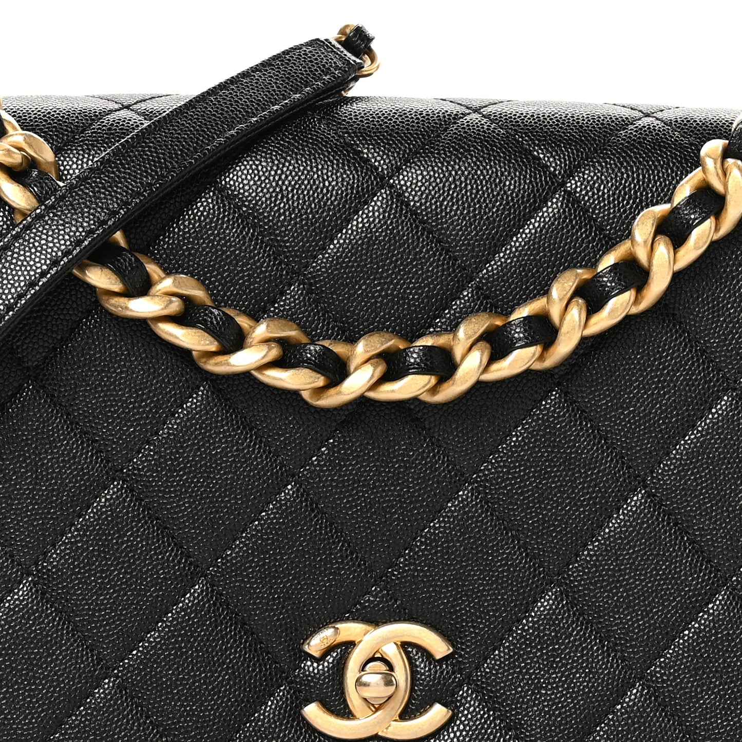 Caviar Quilted Medium Fashion Therapy Flap Bag Black