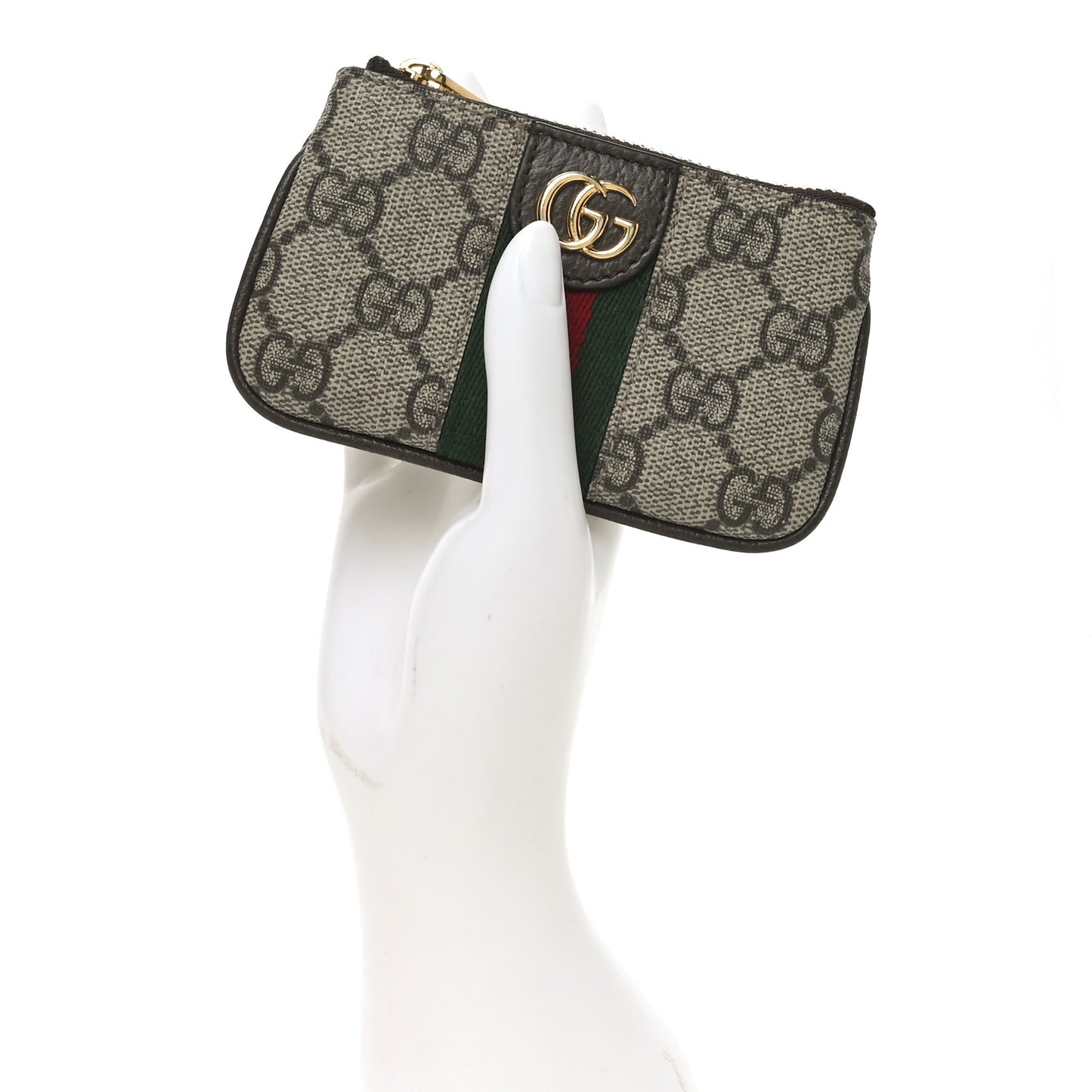 GG Supreme Monogram Web Ophidia Key Case Beige New Acero