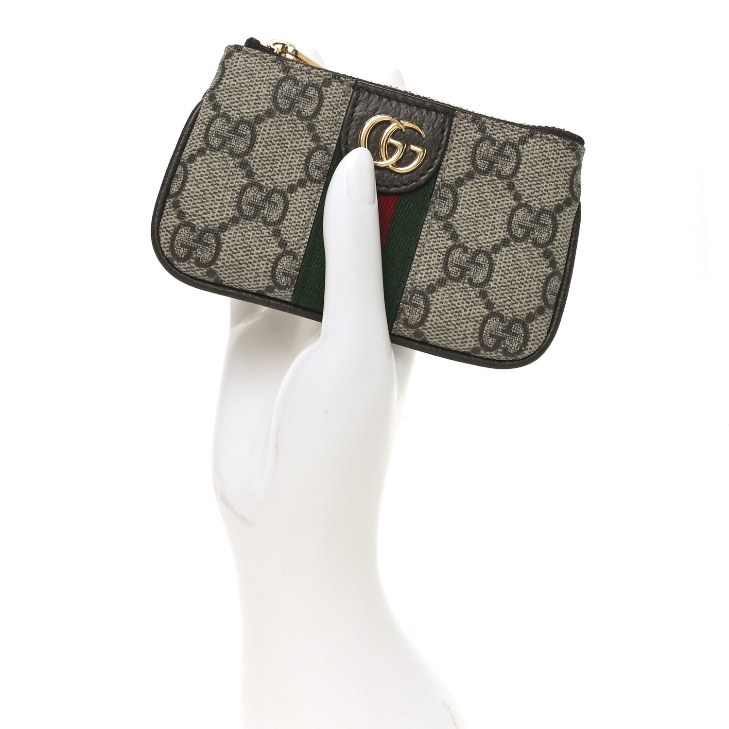 Gucci GG Supreme Monogram Web Ophidia Key Case Beige New Acero 2 of 7