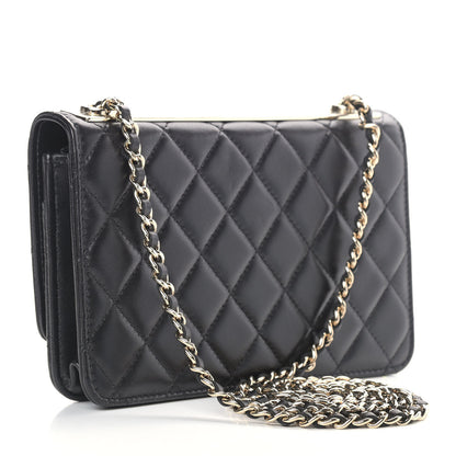 Chanel Lambskin Quilted Trendy CC Wallet On Chain WOC Black 3 of 10