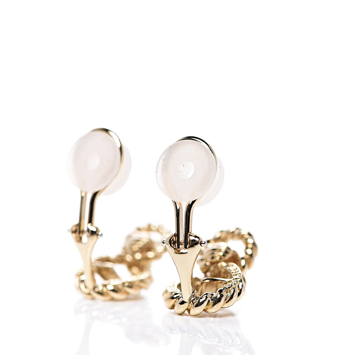 18K Yellow Gold Diamond Twist Clip-On Earrings