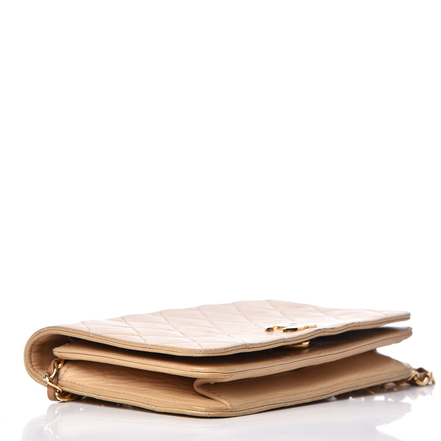 Lambskin Quilted Mini Flap Beige
