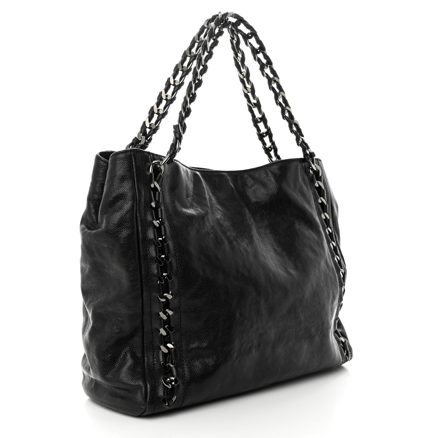 Chanel Glazed Calfskin Modern Chain Tote Black 3 of 12
