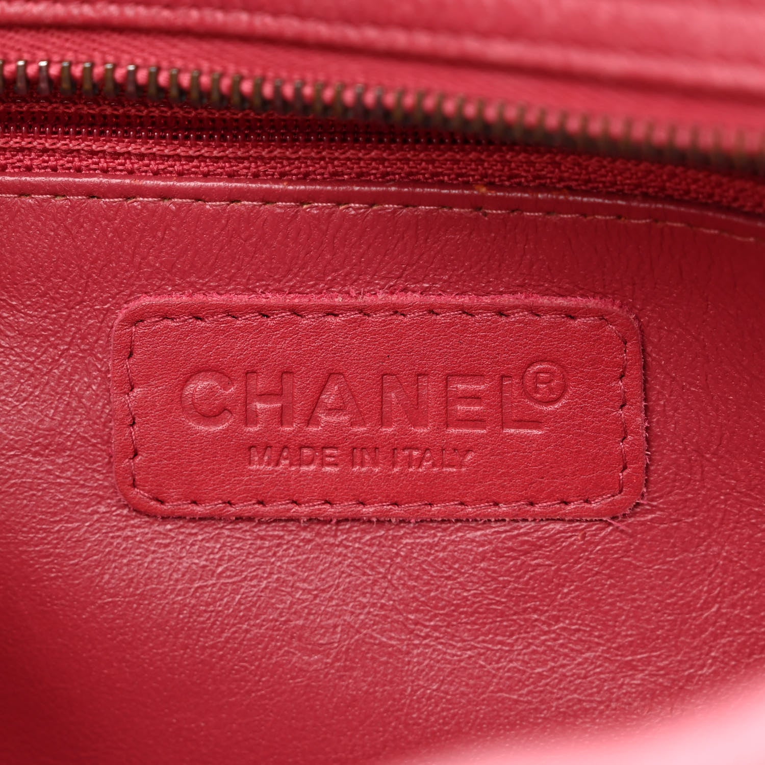 Chanel Caviar Patent Quilted Large Bowler Bag Red 6 of 13