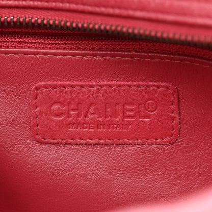 Chanel Caviar Patent Quilted Large Bowler Bag Red 6 of 13