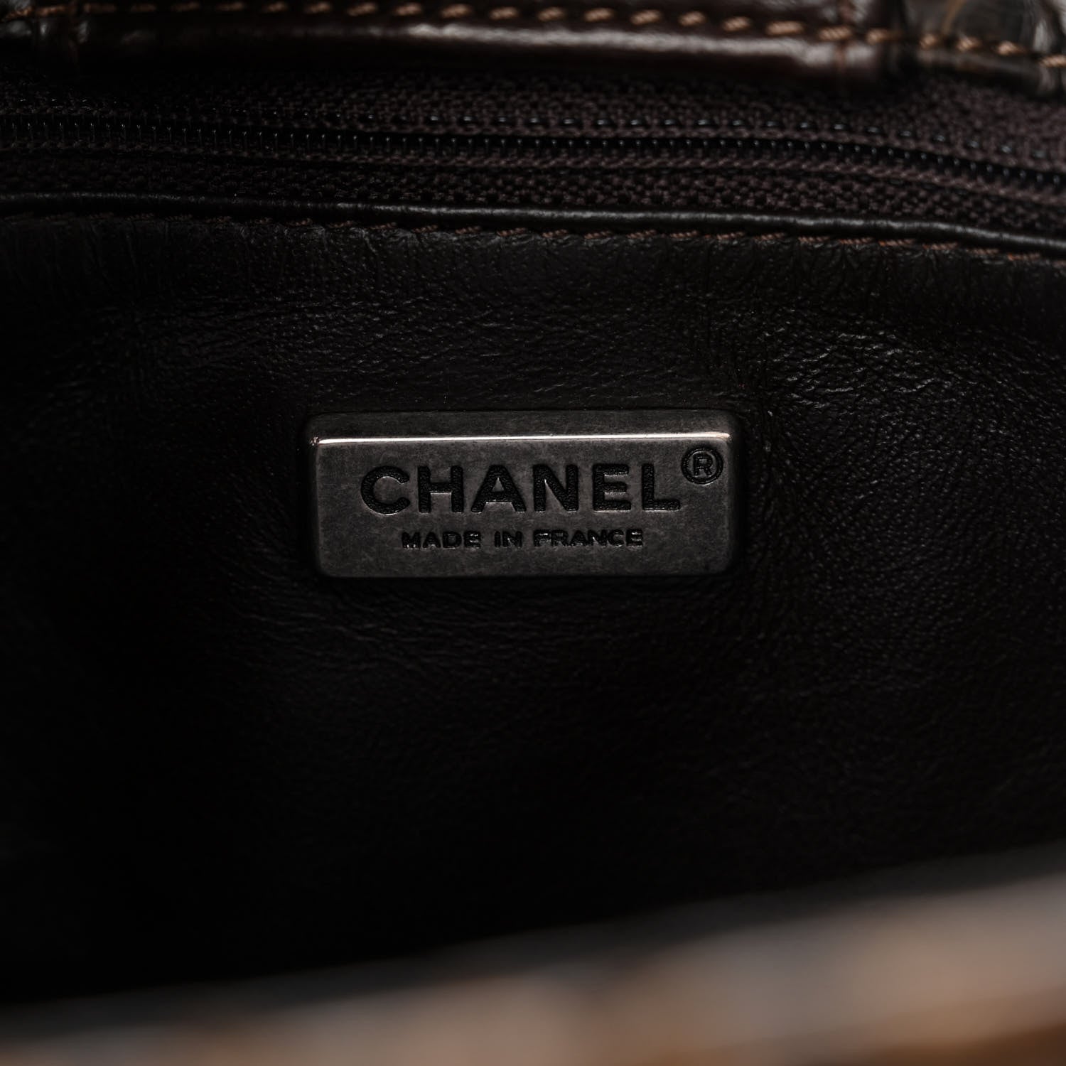 Chanel Snakeskin Executive Cerf Shopper Tote Dark Brown 7 of 16