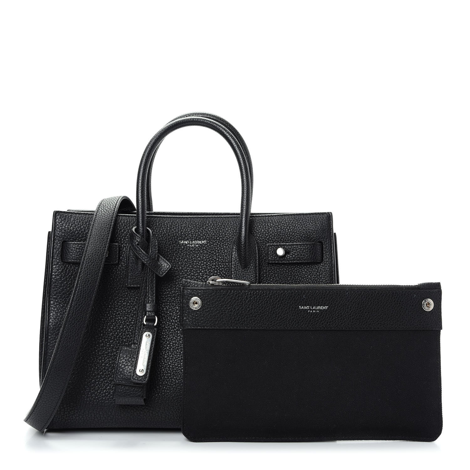 Saint Laurent Grained Calfskin Baby Sac De Jour Souple Black 1 of 9