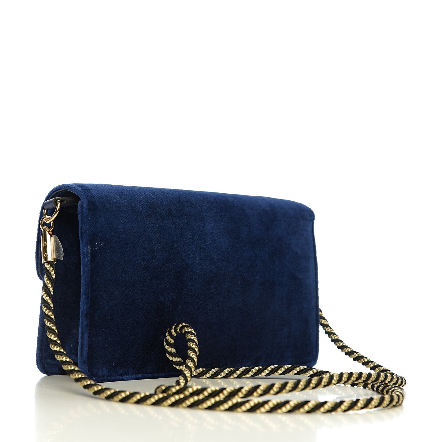 Velvet Crystal Square G Shoulder Bag Cobalt Blue