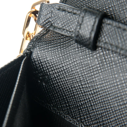 Prada Saffiano Metal Oro Chain Wallet Nero Black 7 of 7