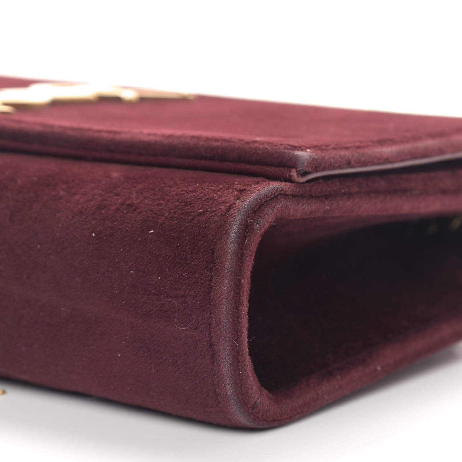 Saint Laurent Velvet Small Classic Monogram Kate Tassel Satchel Burgundy 7 of 15