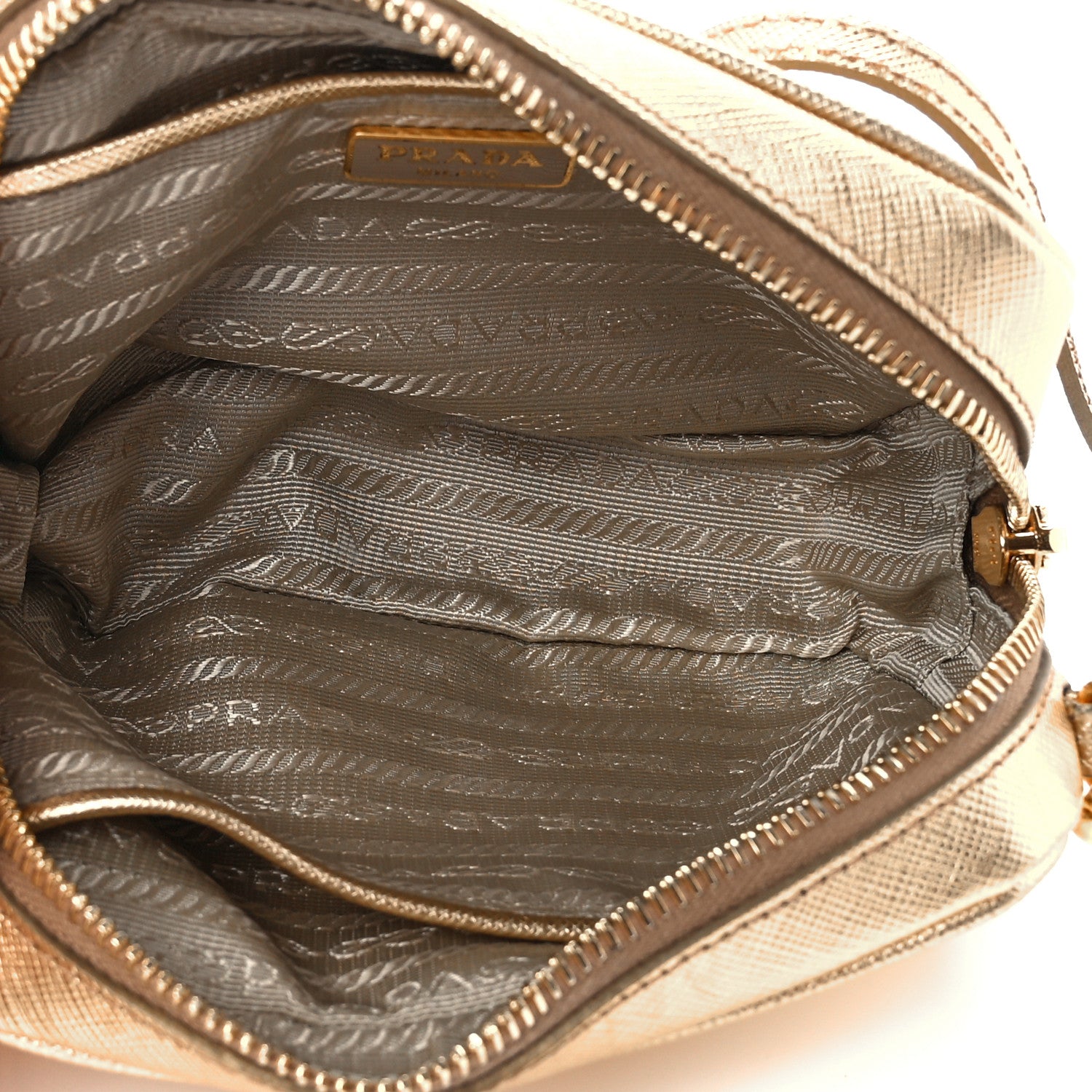 Prada Metallic Saffiano Mini Camera Crossbody Platino 5 of 11
